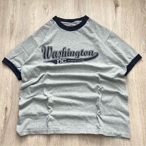 Vintage United States Washington DC Ringer Tee Mens M Anvil America Tee Gray